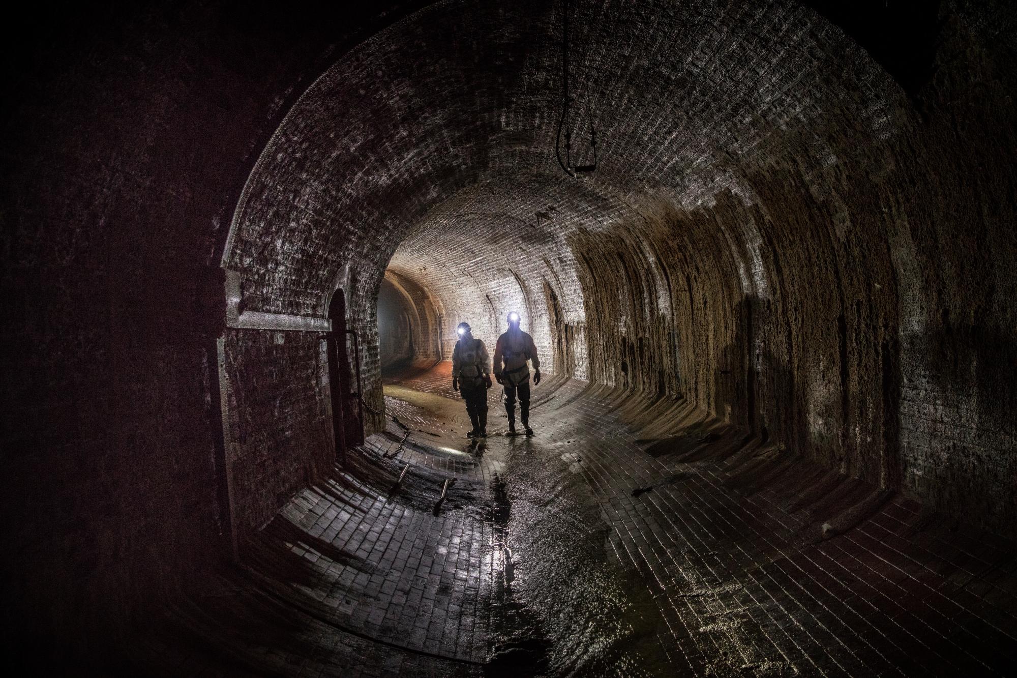 A photo from inside London's Sewers